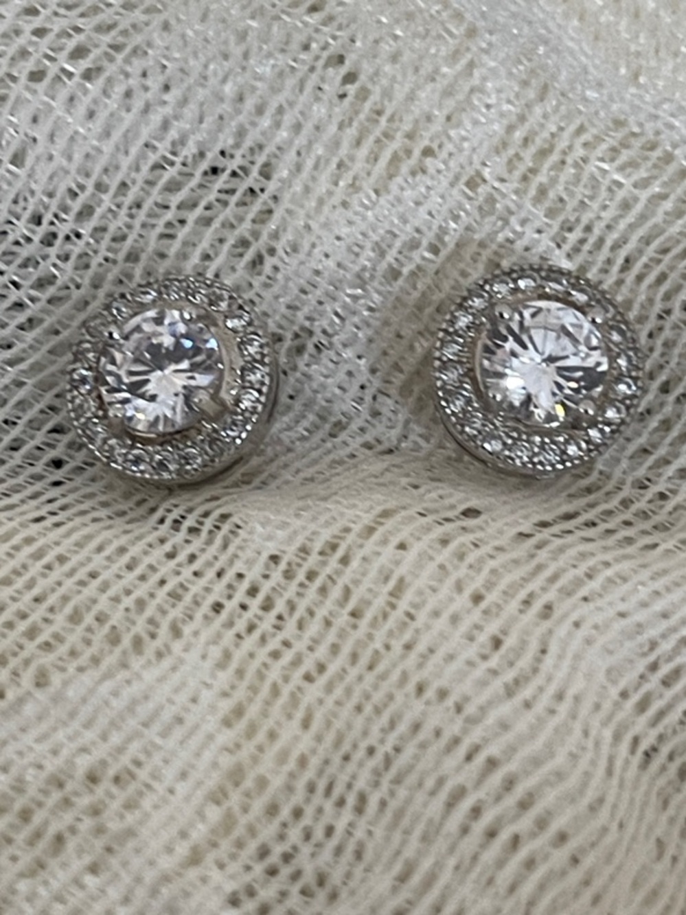 Sparkling Sterling Silver Cubic Zirconia Stud Earrings